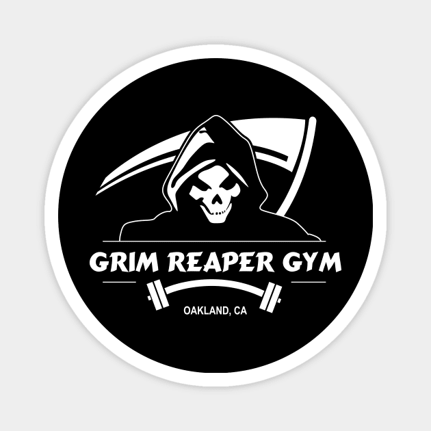 Grim Reaper Gym Oakland Reversed Magnet by sagutierrez